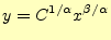 $\displaystyle y=C^{1/\alpha}x^{\beta/\alpha}$