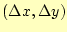 $ (\Delta x, \Delta y)$
