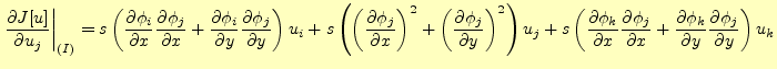 $\displaystyle \left. \frac{\partial J[u]}{\partial u_j} \right\vert _{(I)} = s...
...rac{\partial \phi_k}{\partial y} \frac{\partial \phi_j}{\partial y} \right) u_k$